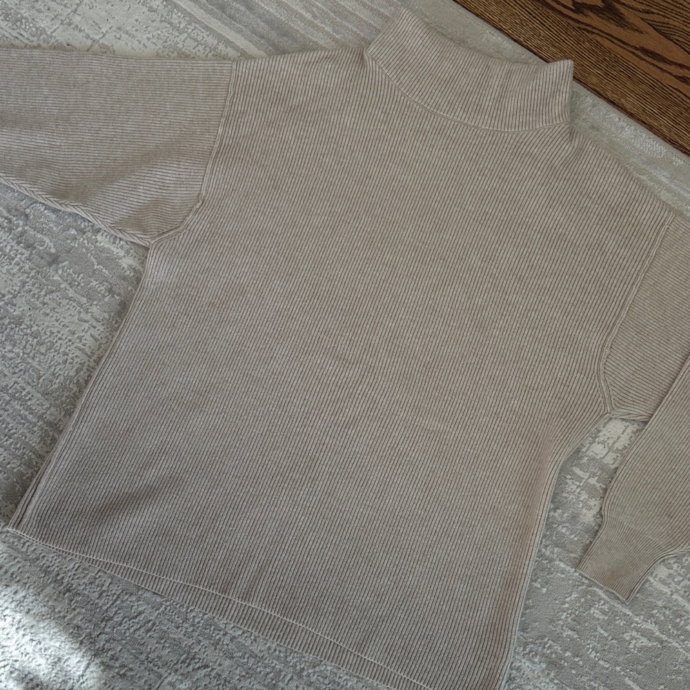 Free People Women's Cream Turtleneck Sweater